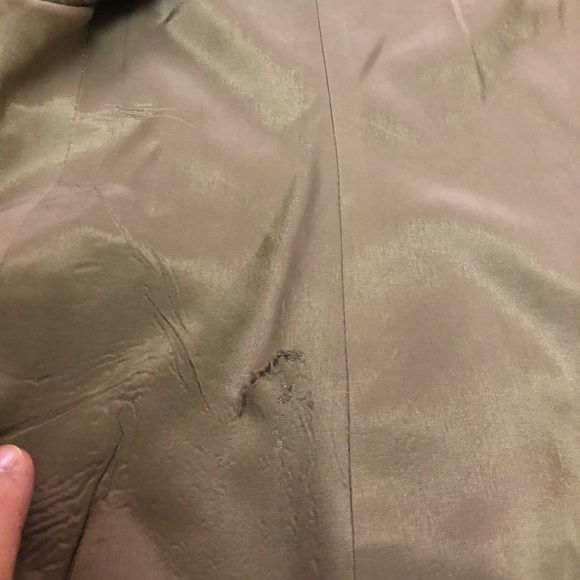 Vintage Double Breasted 100% Wool Embellished Brown Suit Jacket size 10 *FLAW - Picture 6 of 10